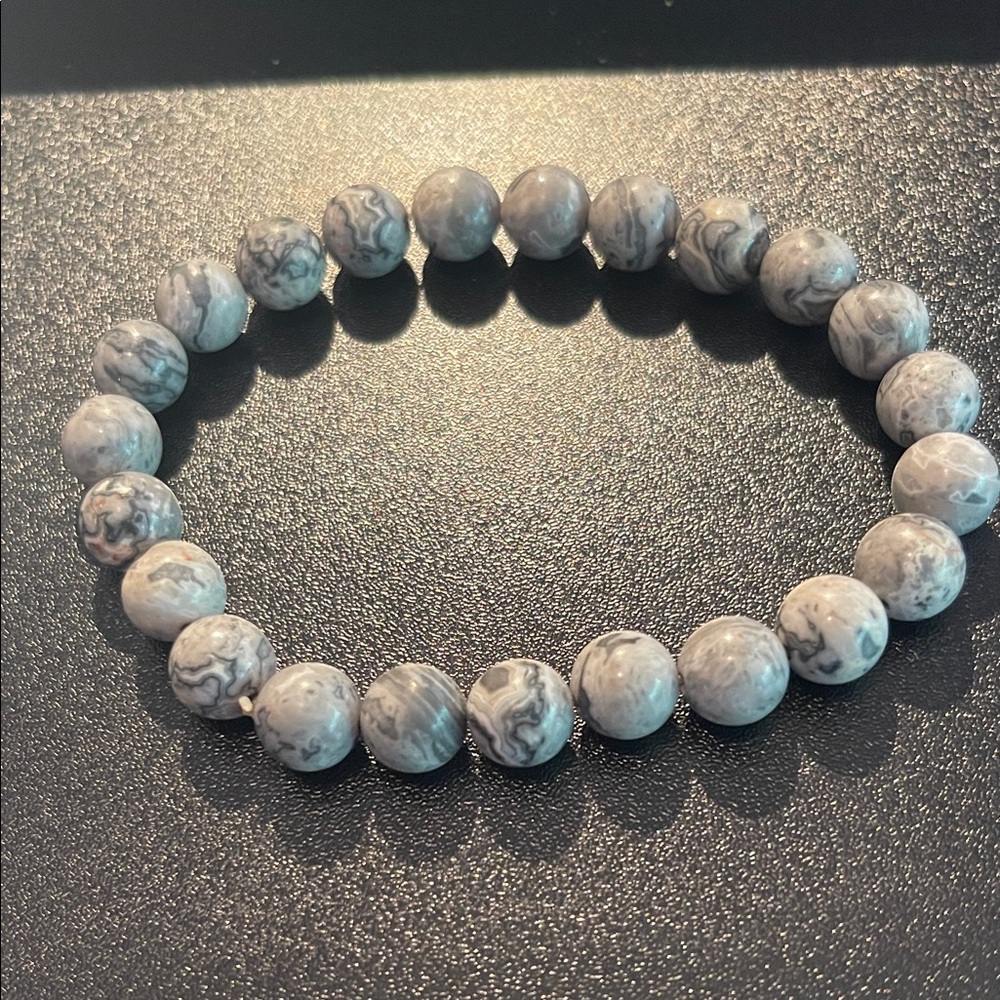 Talbots Gray Marble Beaded Bracelet